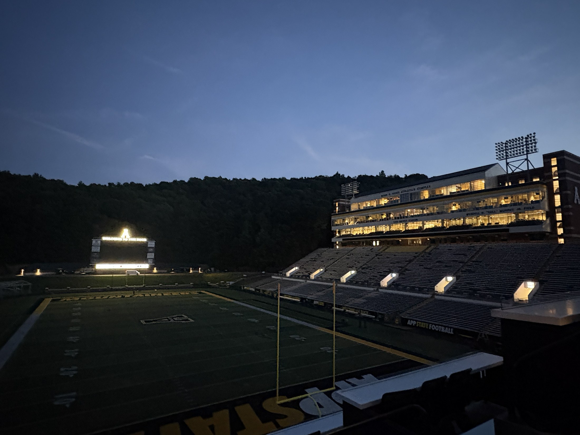 79th Electric Congress - Appalachian State University stadium at night.