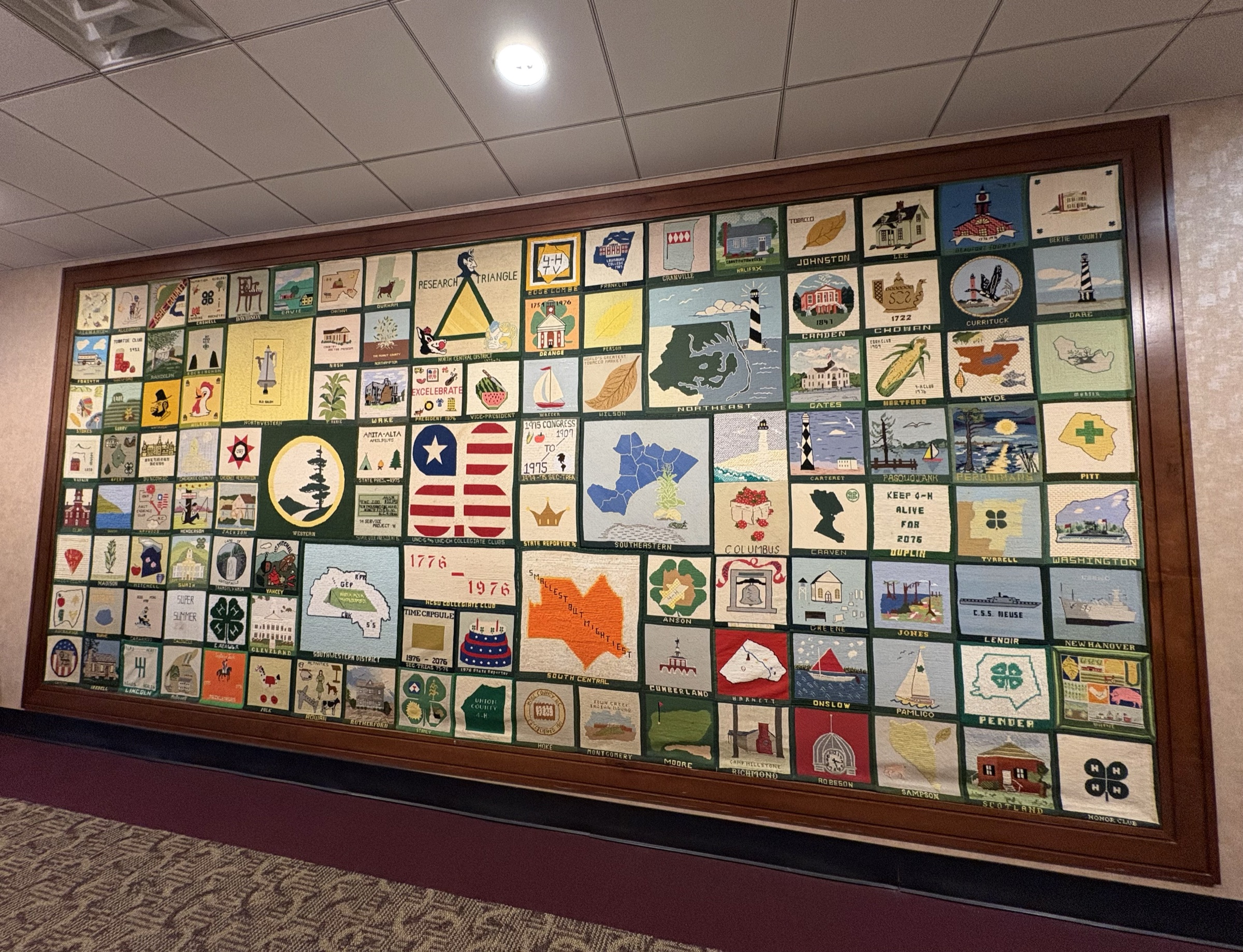4-H quilt display at NC 4-H Congress.